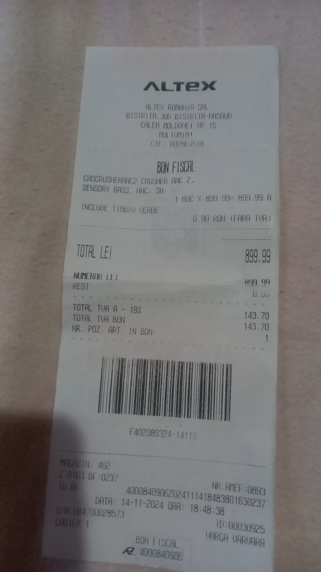 Vand casti skullcandy ANC 2 noi