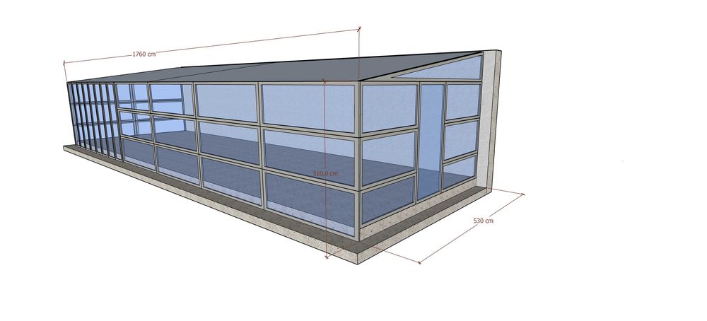 Цялостна остъклена конструкция за лятна градина