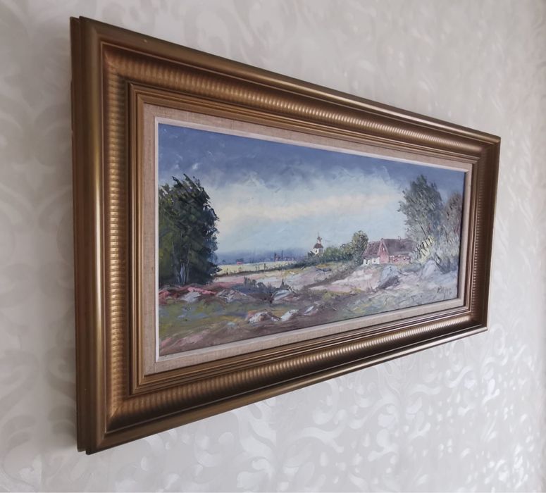 Антикварна картина на платно с маслени бои автор КАРЛ ХЕЛГО подписана