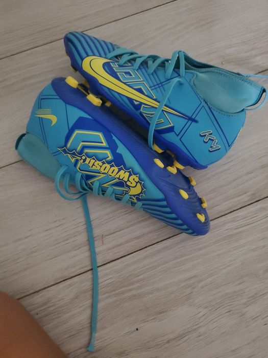 Papuci de fotbal Nike Kilian Mbappe Albaștri mărimea 38