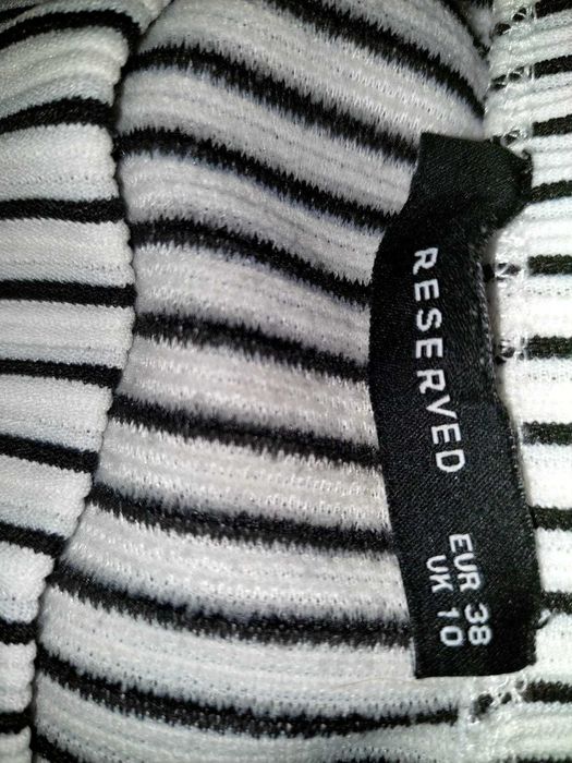 Fusta liniute office Reserved alb/negru