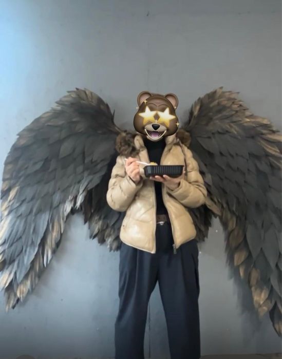 Крылья ангела черные большие для фотозоны