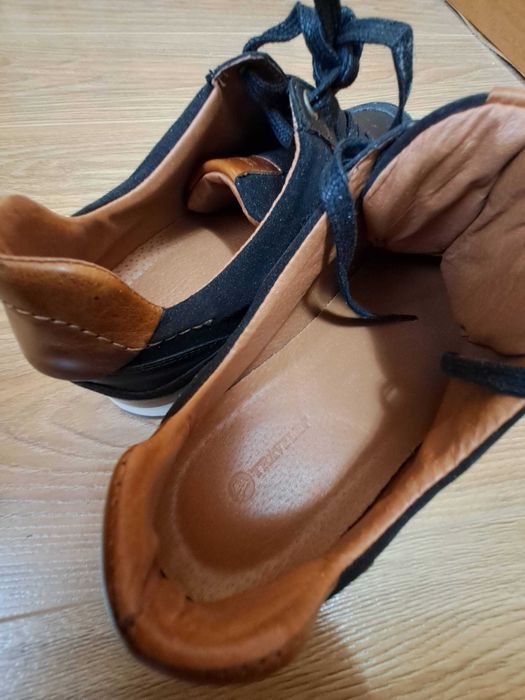 Мъжки обувки от естествена кожа, тъмносини, размер 46 - НОВИ