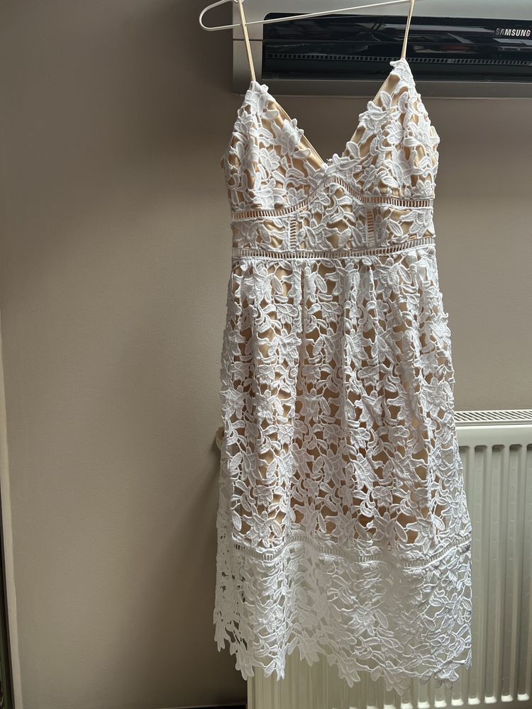 Guess rochie dantela alba