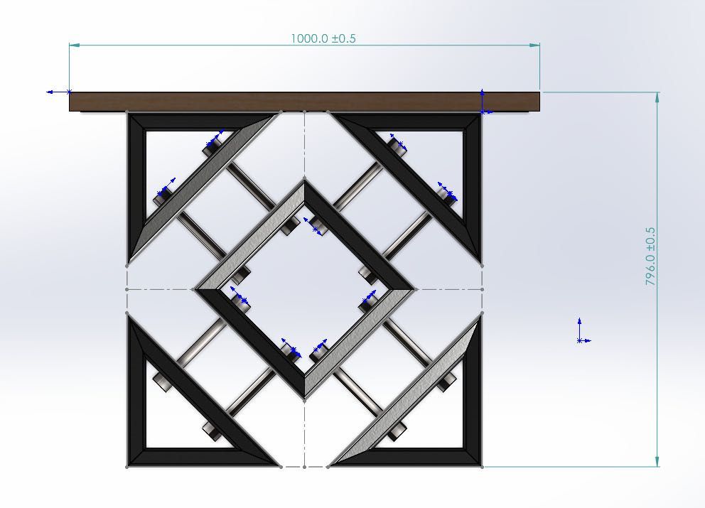 Masă cu design industrial