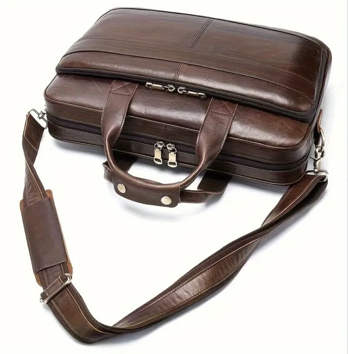 -7%Промоция•Елитна мъжка кожена чанта/Бизнес куфар за лаптоп/пътуване!