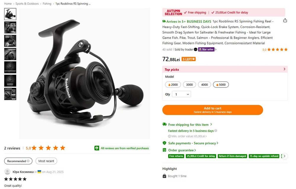 Mulineta pescuit Rooblinos RS5000