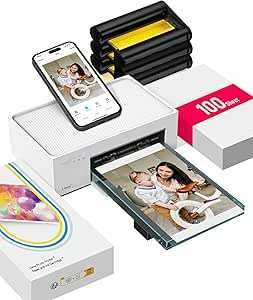 Amber 4x6" Instant Photo Printer M100 (100 Sheets + 3 Cartridges)