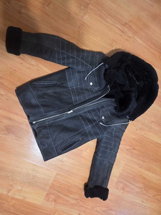 Зимно детско яке от естествена кожа