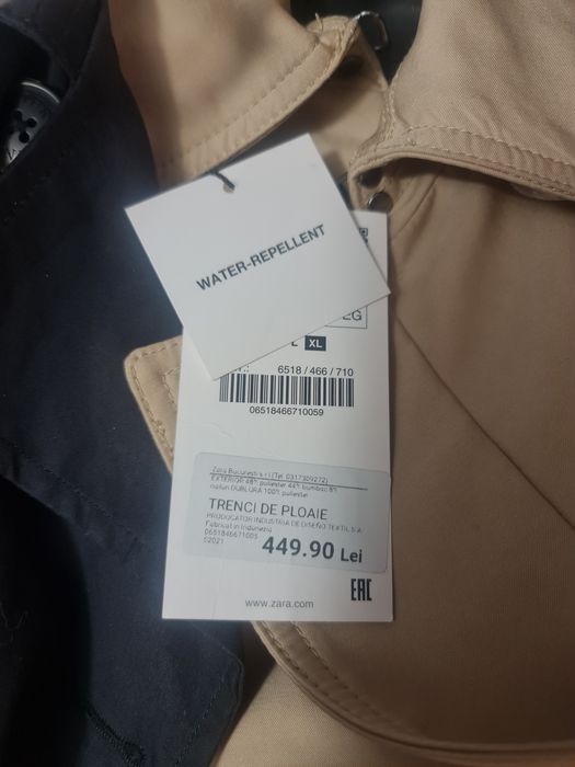Balonzaid, Trenci, Impermeabil Zara la 2 rânduri xl bej