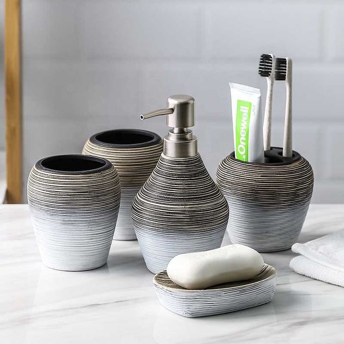 Set ceramica pentru baie, 5 piese, design clasic, elegant