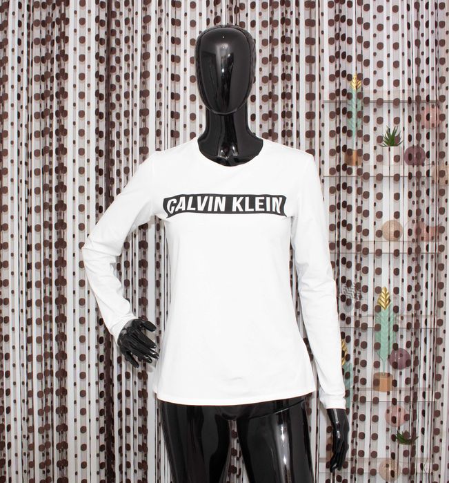 Calvin Klein оригинална дамска бяла блуза тениска с дълъг ръкав XS