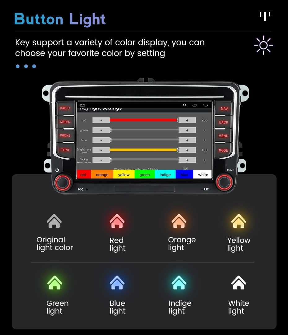 Navigatie Android 12 Vw Golf Passat Skoda Seat  1/8 GB CarPlay +CAMERA