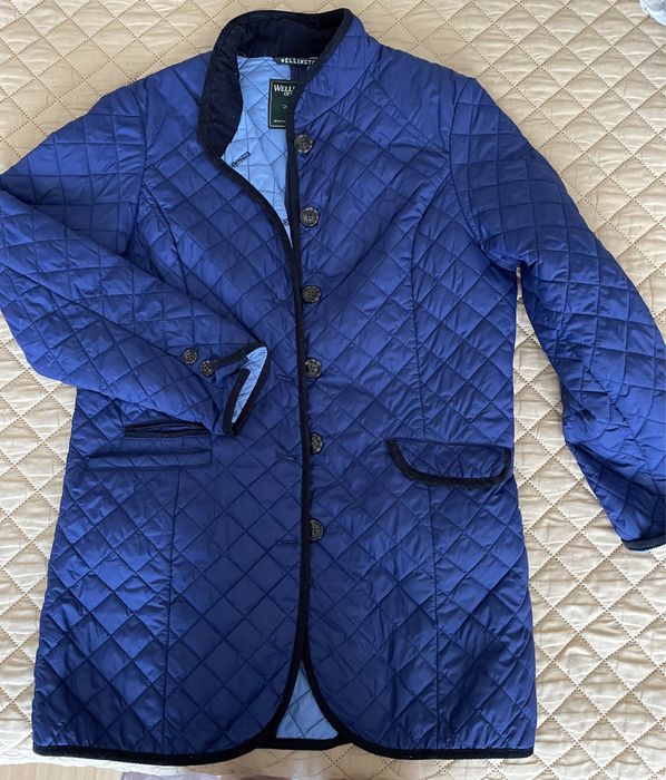 mantou matlasat albastru cu bleu,croiala eleganta