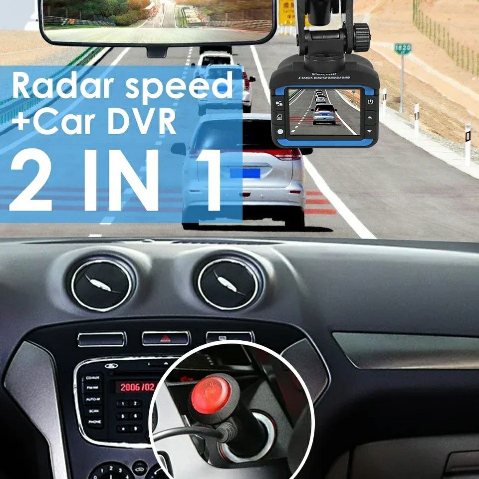 Camera Auto Dvr FHD Cu Avertizare Radar La Distanța 2Km Negru, 3.2 inc