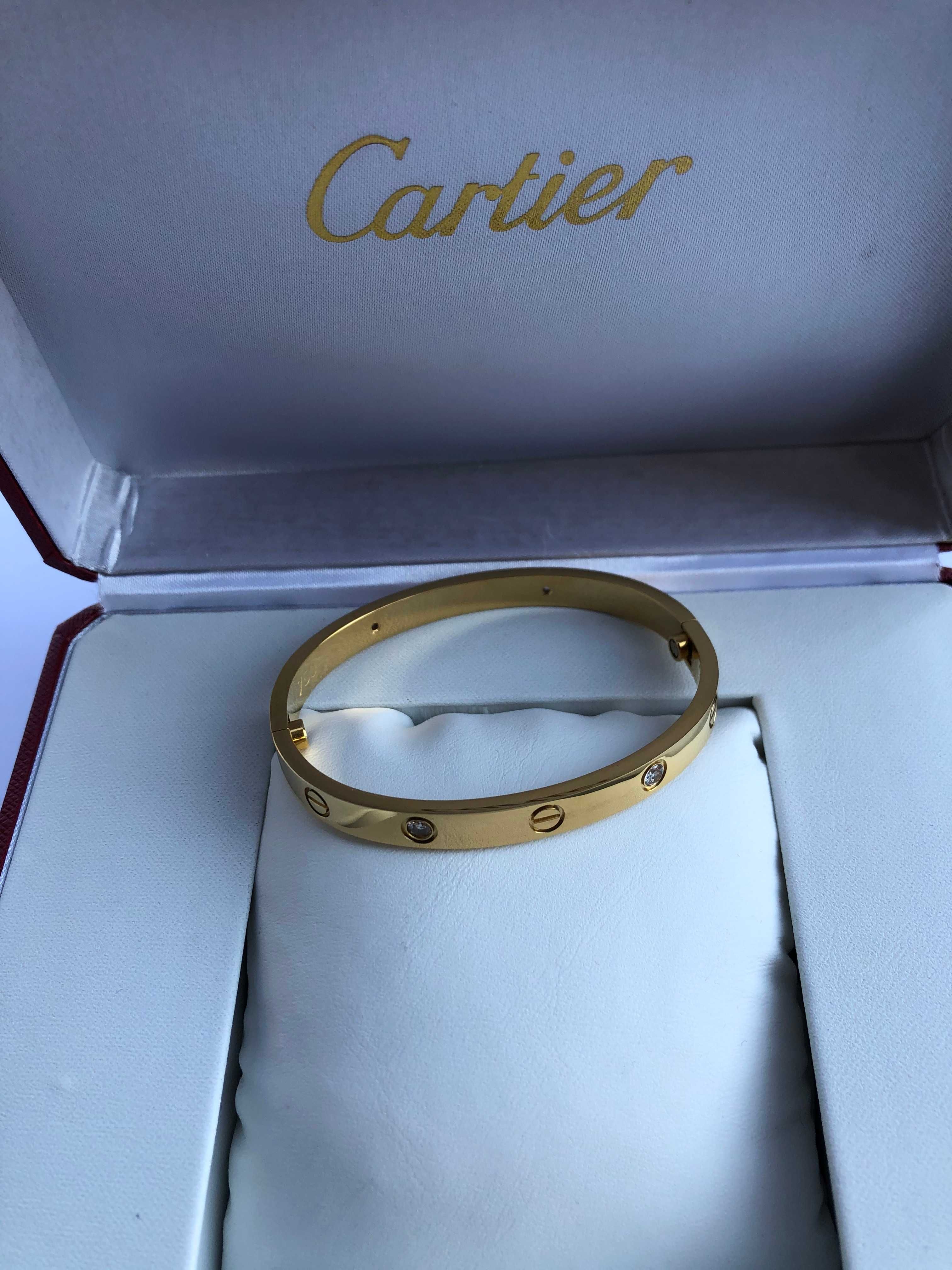 Bratara Cartier LOVE 16 aur 750 cu Diamante
