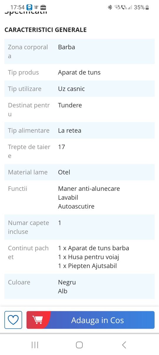 Aparat tuns/îngrijire barba