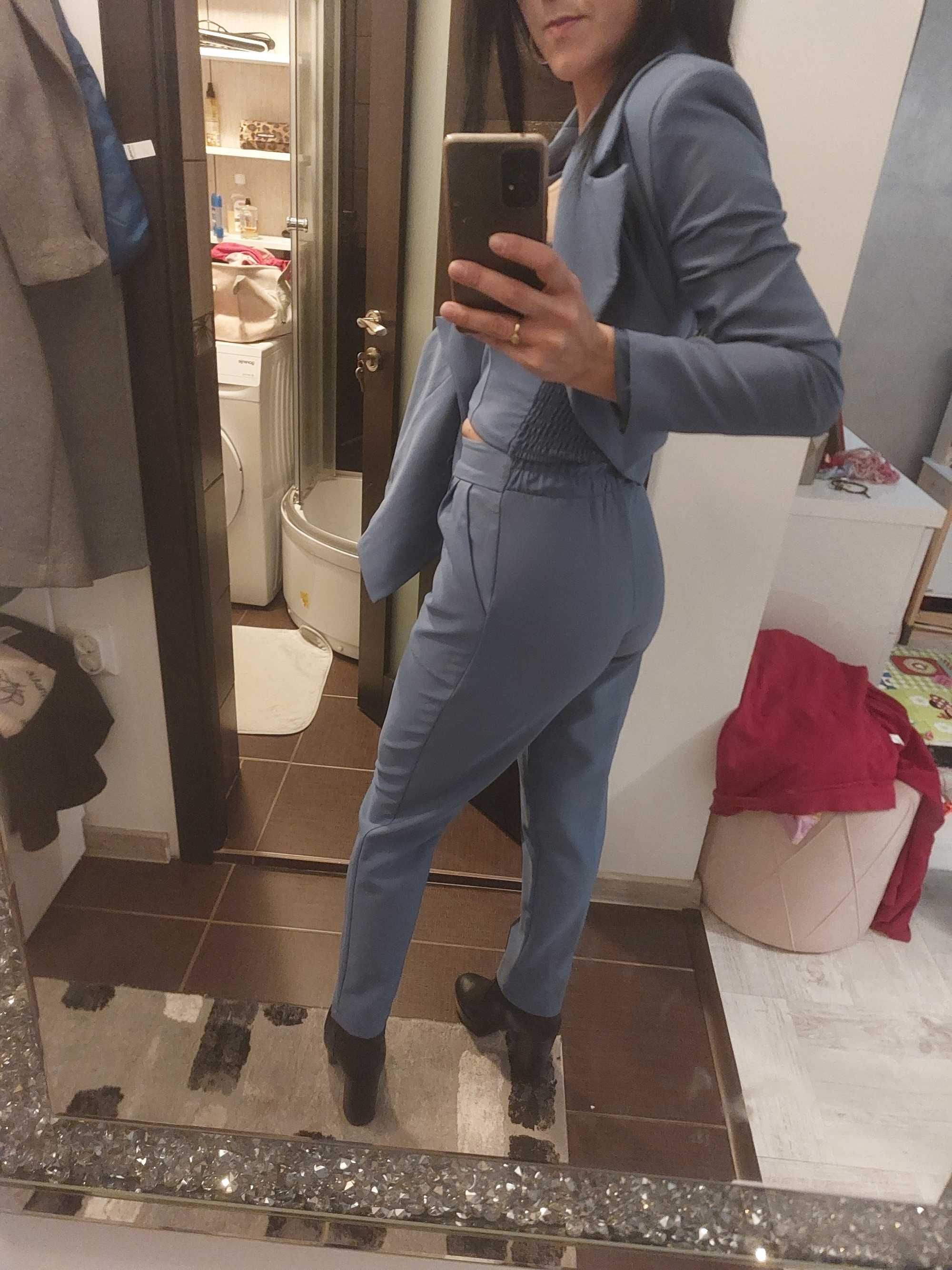 Costum format din pantaloni sacou si bustiera s(nu zara,mango)