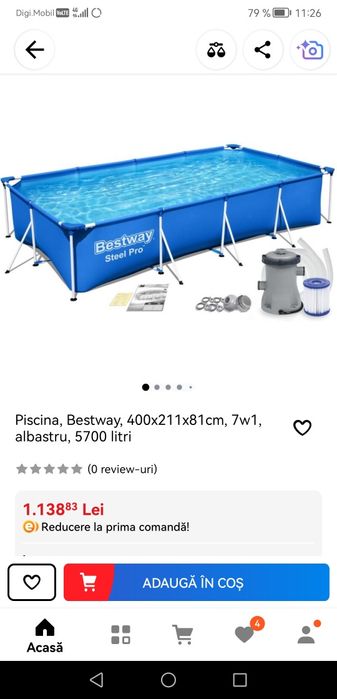 Piscina rectangulara cu cadru metalic Best Way 4m 211cm 81 cm