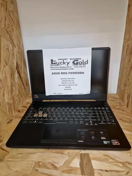 Laptop Asus Tuf FX50555DU Ryzen I7 8GB 512SSD GARANTIE #43493