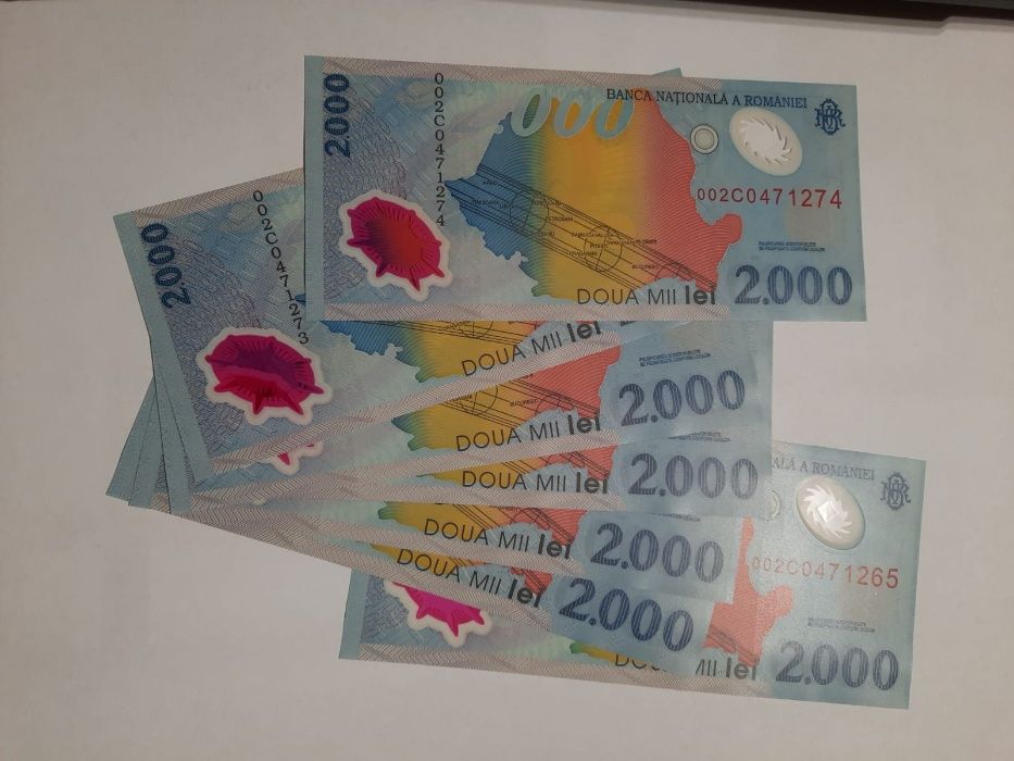 Bancnote 2000 lei eclipsa noi impecabile inseriate 10 buc