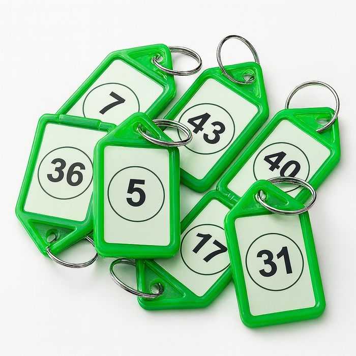 Брелоки для ключей с нумерацией (жёлтые)