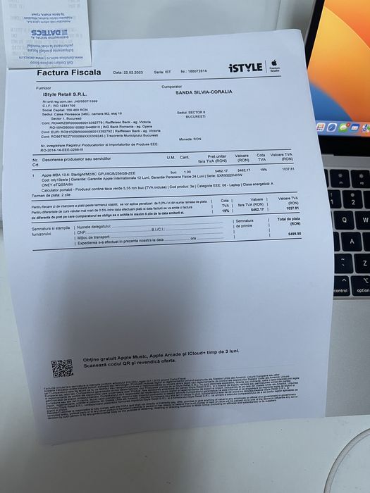 Macbook Air 13 inch M2