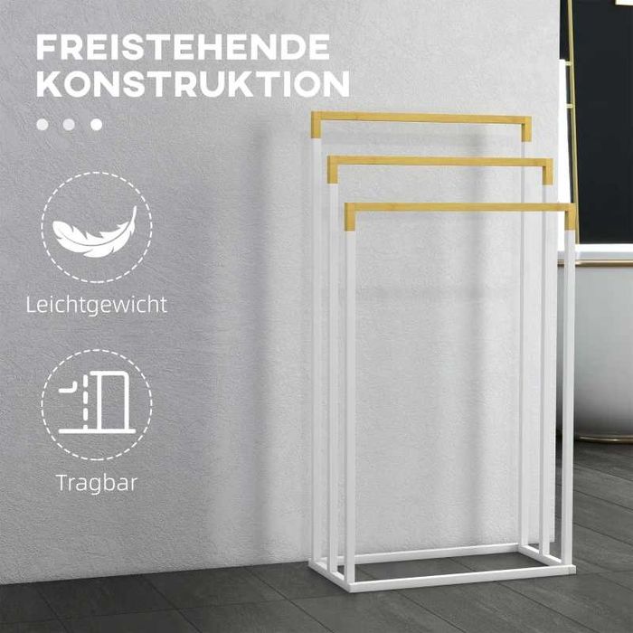 Комплект от 3 държача за кърпи kleankin, индустриален дизайн, бамбук