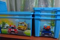 Контейнер для игрушек City Cars, 57 л, цвет голубой