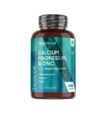 Калций + магнезий + цинк, Weight World (UK), 400т. + Мед и Витамин Д