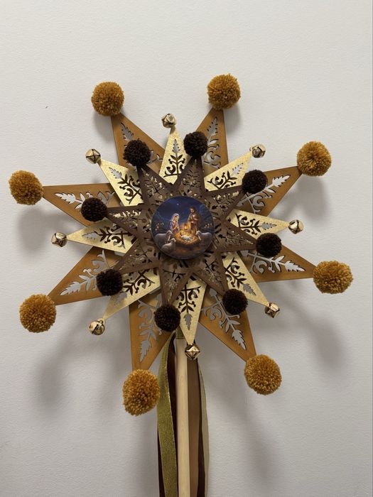 Stea sorcovă 3 stele rotative - 48 cm diametrul