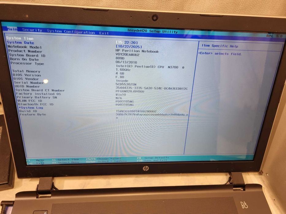 Laptop HP pavilion notebook Intel n3700 ecran "17 inch