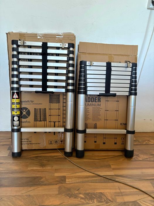 Алуминиева телескопична стълба 260cm 2бр. - нова