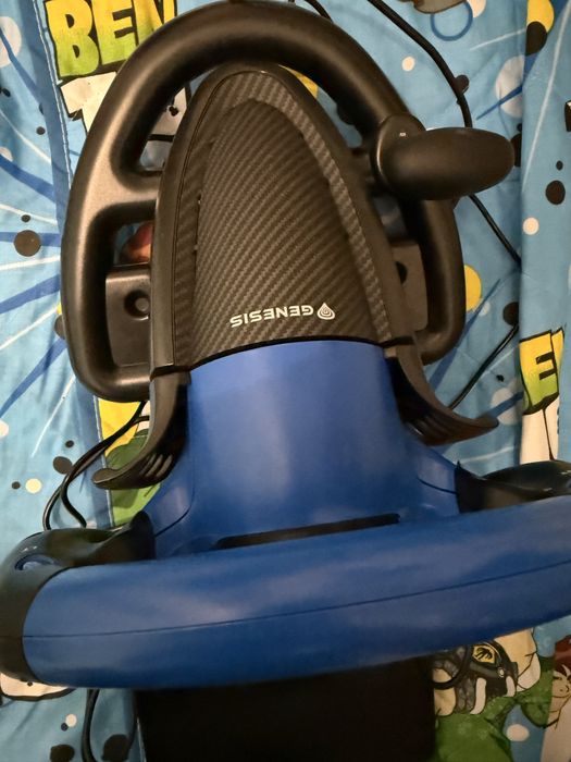 Волан с педали Genesis - Seaborg 350, черен/син, PC/Console