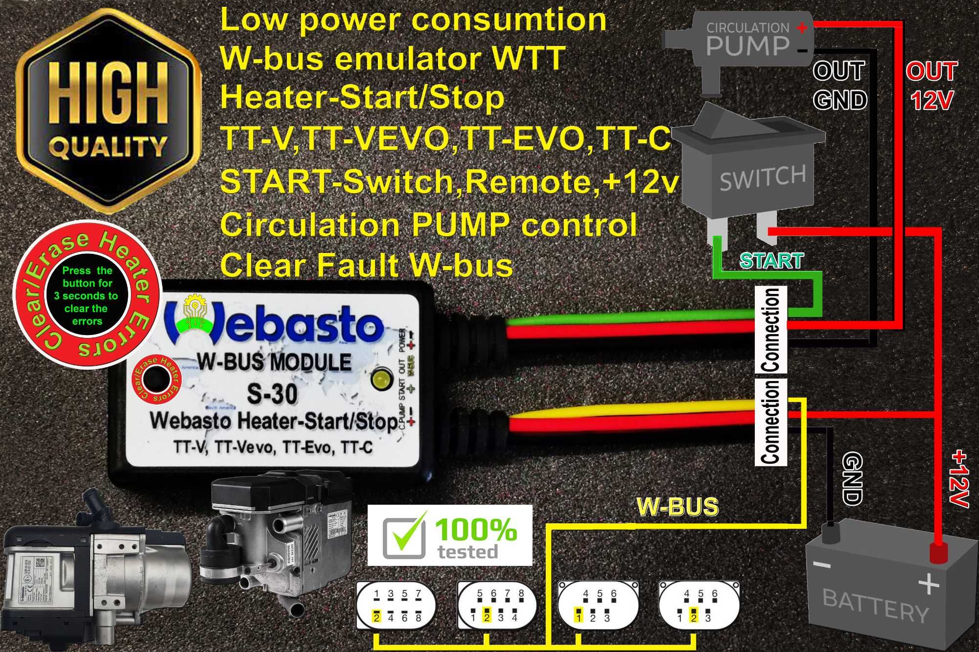 W-bus Вебасто emulator module controller