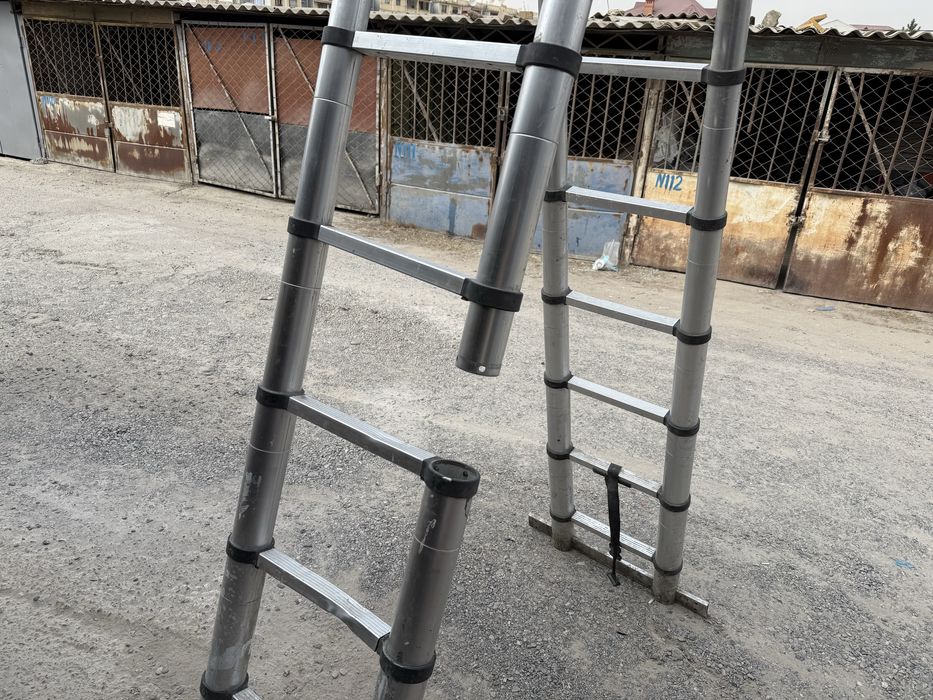 * лестница телескопическая двойная не заужена толстостенная 5.5 метров