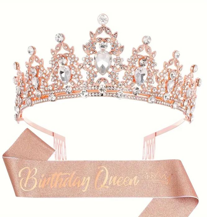 Диадема корона с лентой именинницы