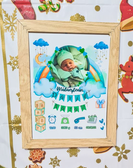 Vand tablouri personalizate nașterea lui bebe