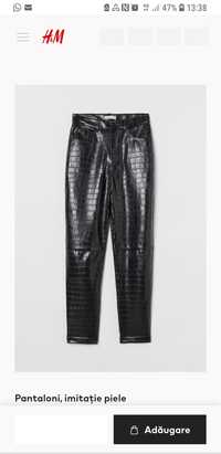 Pantalon HM imitatie piele crocodil s-38