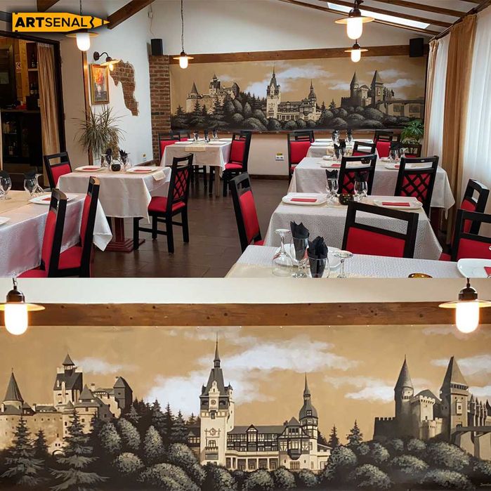 Pictura pe pereti restaurant bar club Design interior exterior Murala