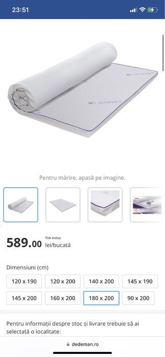 Topper saltea 180-200