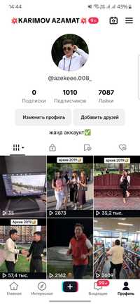 Тик ток аккаунт (tik tok)