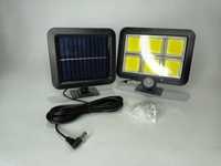 Lampa solara led cob si senzor, panou solar cu fir, lumina puternica