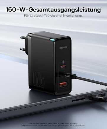 Зарядно устройство Baseus GaN5 Pro 160 W USB-C, 3-портов PD3.1