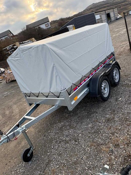 Remorca 2 axe 750 kg,235X124X32 TOTUL INCLUS,produs in RO.