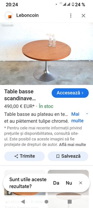 vând masă cafea inox