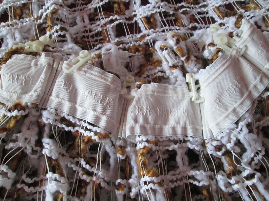 perdele vintage    alb/maro