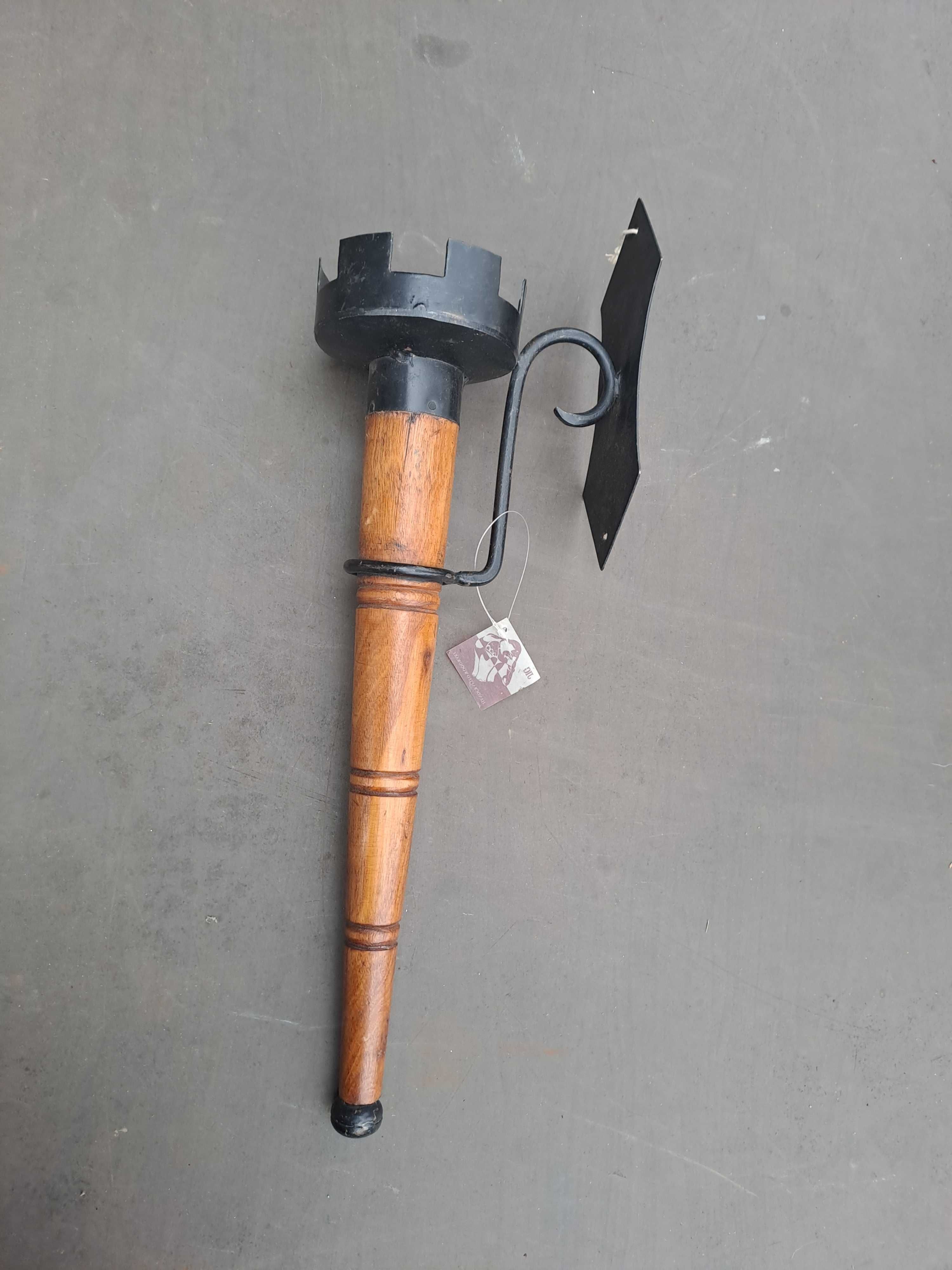 faclie medievala lemn metal 45 cm