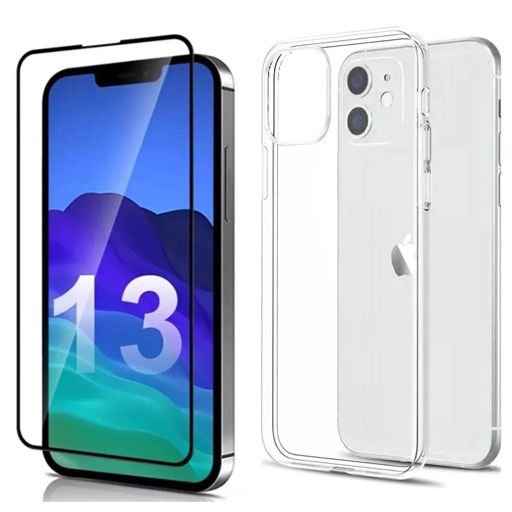 Iphone 13/12 MINI PRO MAX Husa Silicon + Folie Sticla Curbata 11D Adez