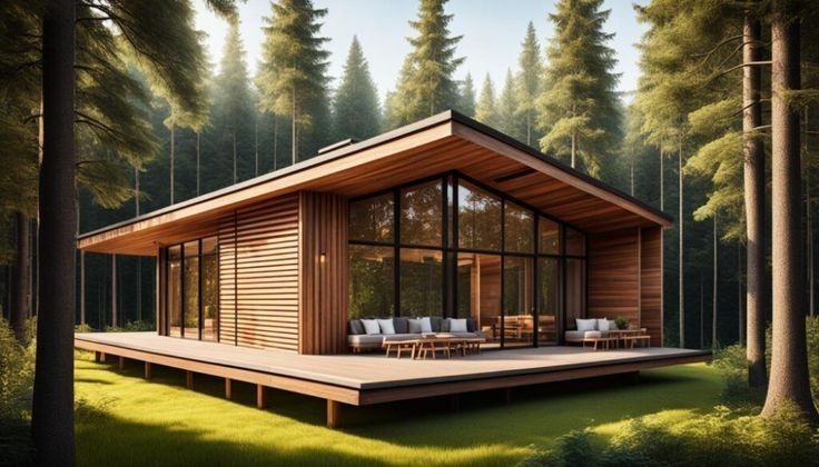 Case pe structura din lemn masiv